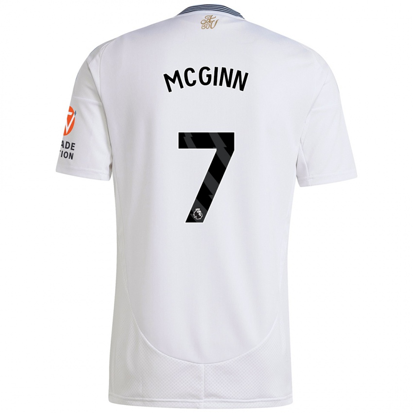 Kinderen John Mcginn #7 Wit Uitshirt Uittenue 2024/25 T-Shirt