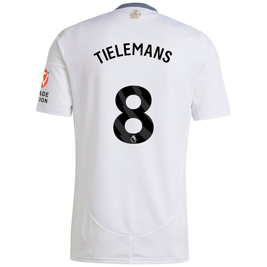 Kinderen Youri Tielemans #8 Wit Uitshirt Uittenue 2024/25 T-Shirt