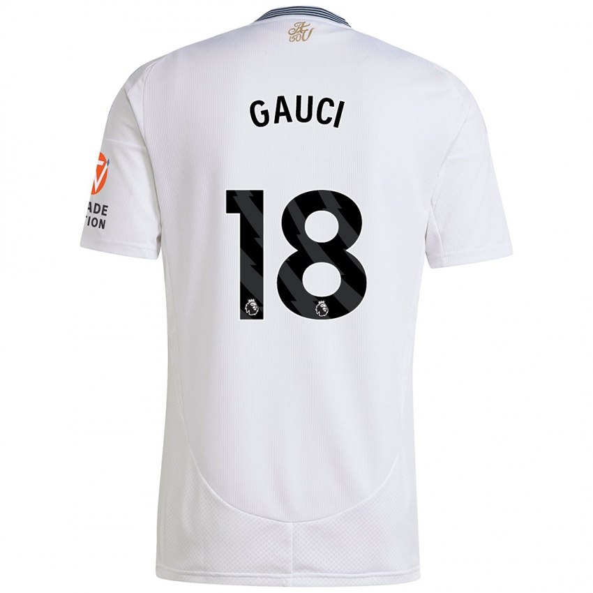 Kinderen Joe Gauci #18 Wit Uitshirt Uittenue 2024/25 T-Shirt