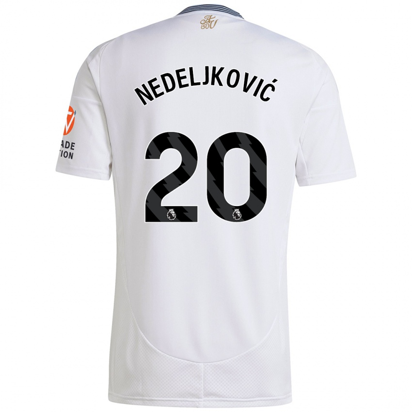 Kinderen Kosta Nedeljkovic #20 Wit Uitshirt Uittenue 2024/25 T-Shirt