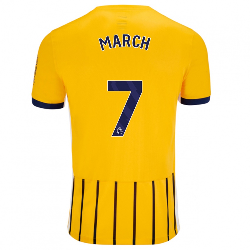 Kinderen Solly March #7 Goud Blauw Krijtstrepen Uitshirt Uittenue 2024/25 T-Shirt