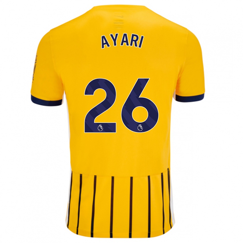 Kinderen Yasin Ayari #26 Goud Blauw Krijtstrepen Uitshirt Uittenue 2024/25 T-Shirt