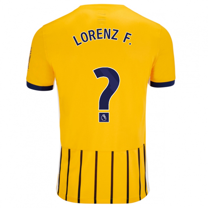 Kinderen Lorenz Ferdinand #0 Goud Blauw Krijtstrepen Uitshirt Uittenue 2024/25 T-Shirt