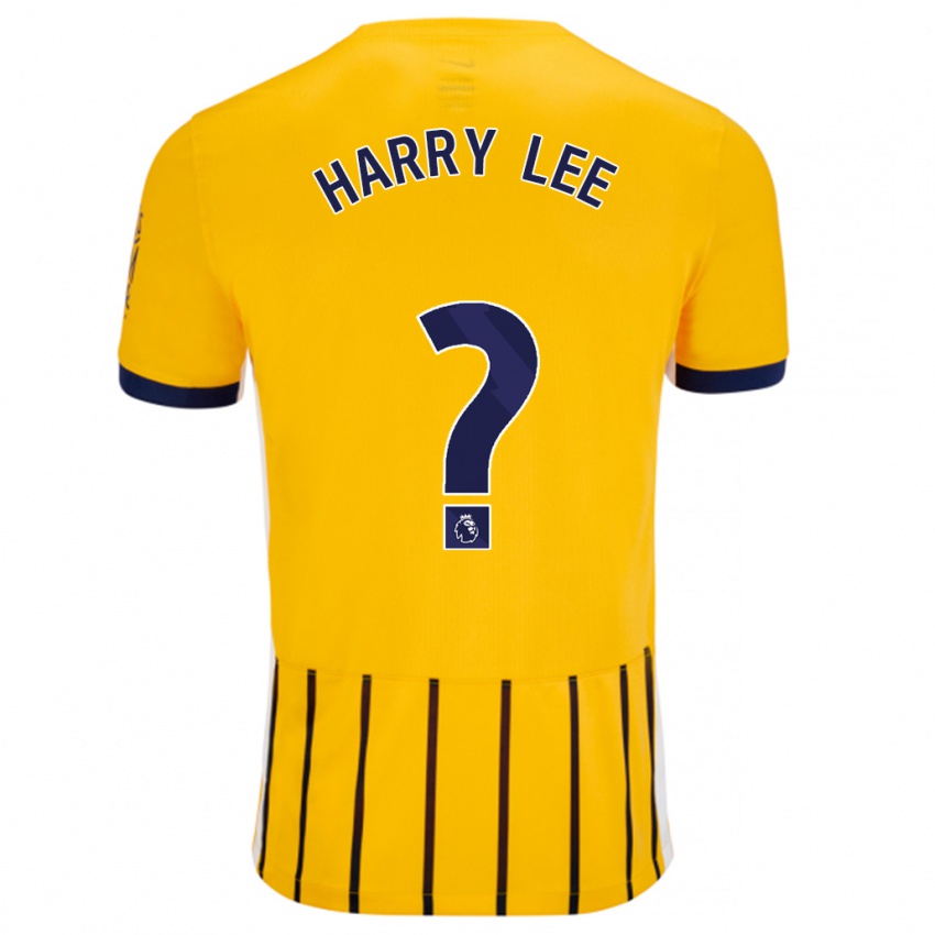 Kinderen Harry Lee #0 Goud Blauw Krijtstrepen Uitshirt Uittenue 2024/25 T-Shirt