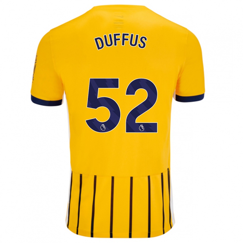 Kinderen Josh Duffus #52 Goud Blauw Krijtstrepen Uitshirt Uittenue 2024/25 T-Shirt