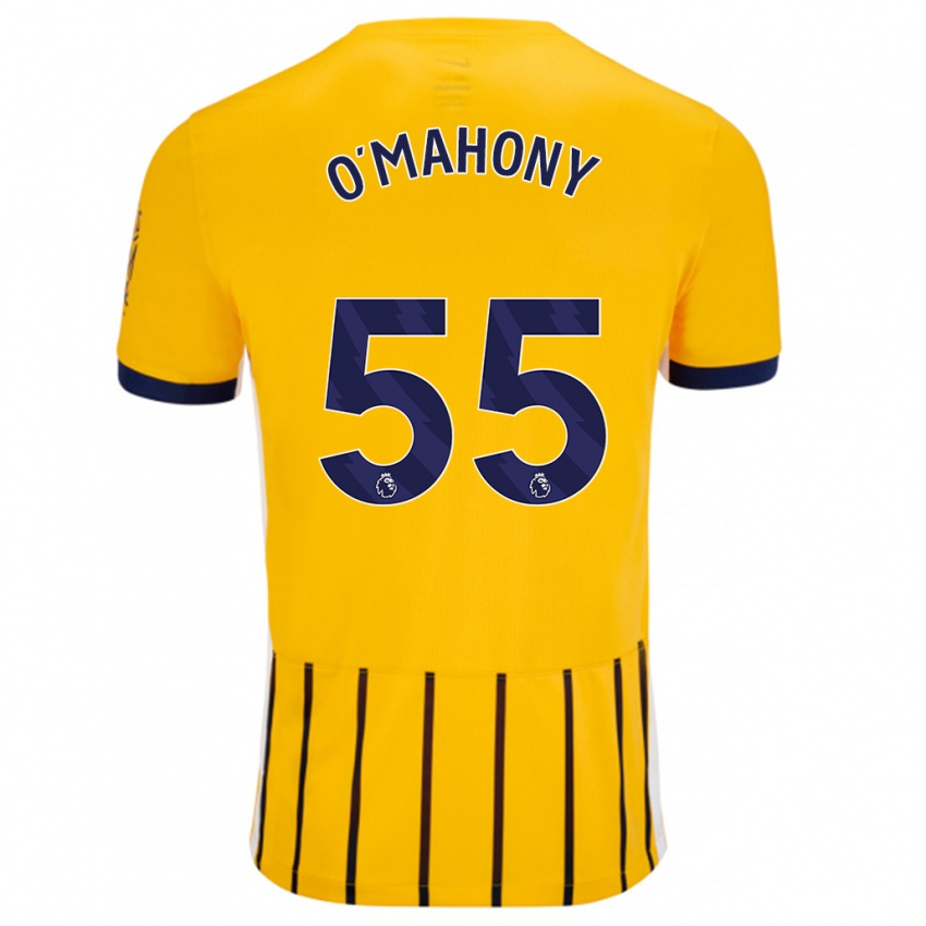 Kinderen Mark O'mahony #55 Goud Blauw Krijtstrepen Uitshirt Uittenue 2024/25 T-Shirt