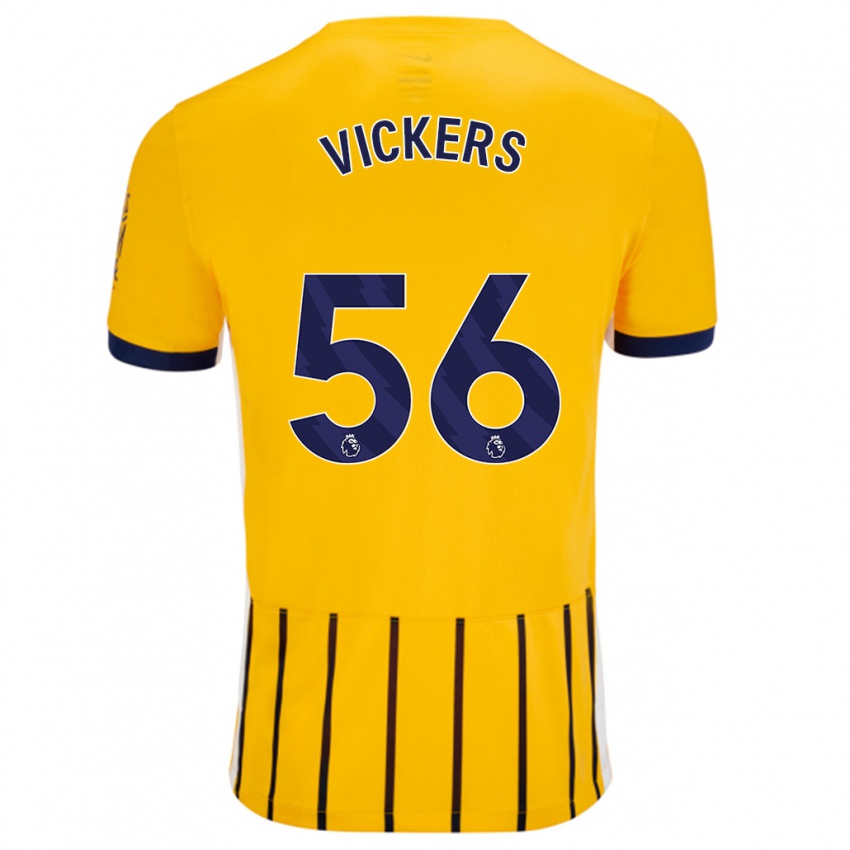 Kinderen Caylan Vickers #56 Goud Blauw Krijtstrepen Uitshirt Uittenue 2024/25 T-Shirt