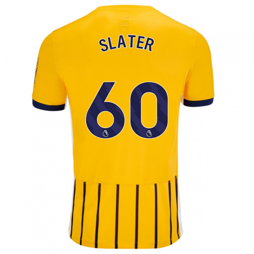 Kinderen Jacob Slater #60 Goud Blauw Krijtstrepen Uitshirt Uittenue 2024/25 T-Shirt