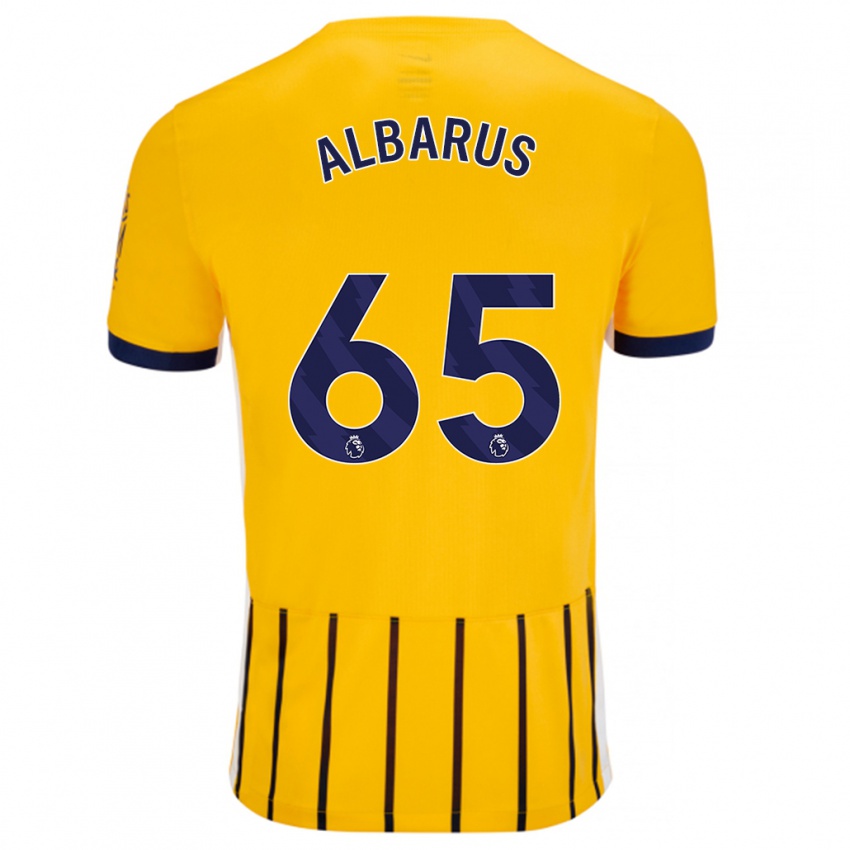 Kinderen Zane Albarus #65 Goud Blauw Krijtstrepen Uitshirt Uittenue 2024/25 T-Shirt