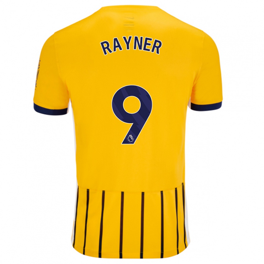 Kinderen Rebecca Rayner #9 Goud Blauw Krijtstrepen Uitshirt Uittenue 2024/25 T-Shirt