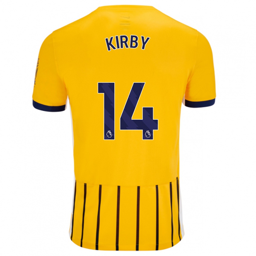 Kinderen Fran Kirby #14 Goud Blauw Krijtstrepen Uitshirt Uittenue 2024/25 T-Shirt