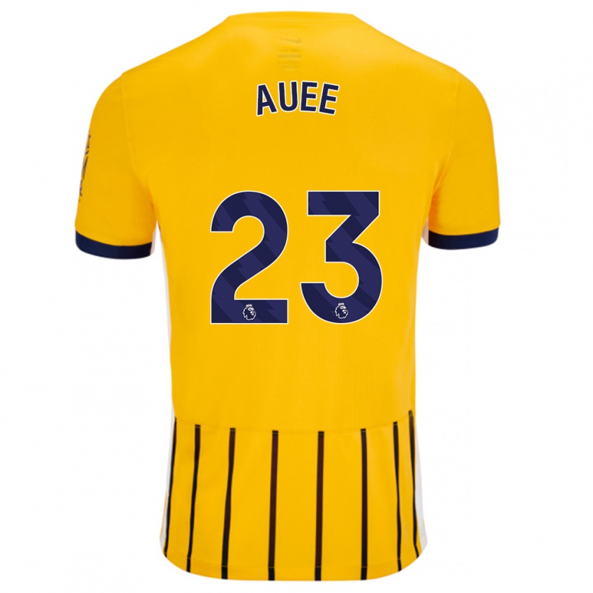 Kinderen Marit Auée #23 Goud Blauw Krijtstrepen Uitshirt Uittenue 2024/25 T-Shirt