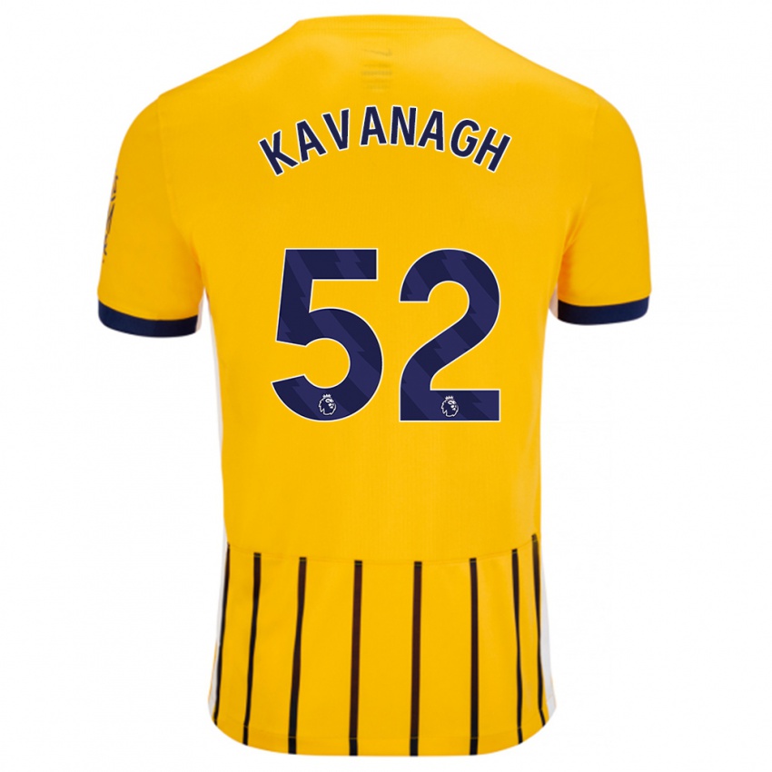 Kinderen Leigh Kavanagh #52 Goud Blauw Krijtstrepen Uitshirt Uittenue 2024/25 T-Shirt