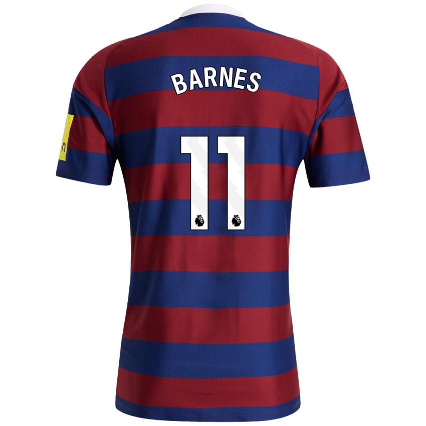 Kinderen Harvey Barnes #11 Bordeauxrood Marineblauw Uitshirt Uittenue 2024/25 T-Shirt