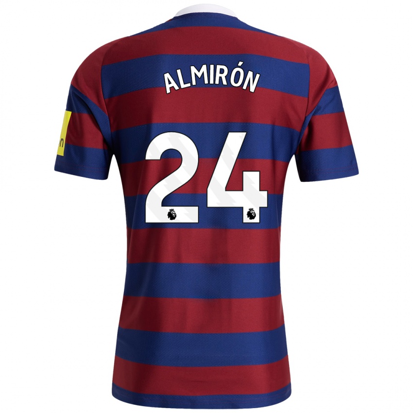 Kinderen Miguel Almirón #24 Bordeauxrood Marineblauw Uitshirt Uittenue 2024/25 T-Shirt