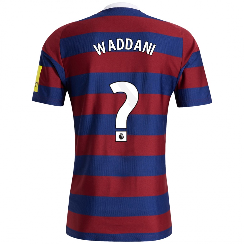 Kinderen Mohamed Waddani #0 Bordeauxrood Marineblauw Uitshirt Uittenue 2024/25 T-Shirt