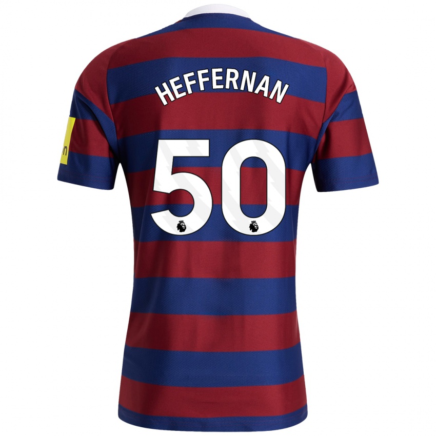 Kinderen Cathal Heffernan #50 Bordeauxrood Marineblauw Uitshirt Uittenue 2024/25 T-Shirt