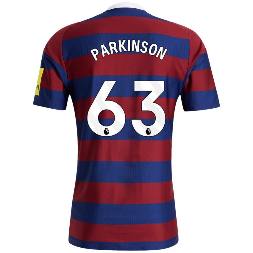 Kinderen Ben Parkinson #63 Bordeauxrood Marineblauw Uitshirt Uittenue 2024/25 T-Shirt