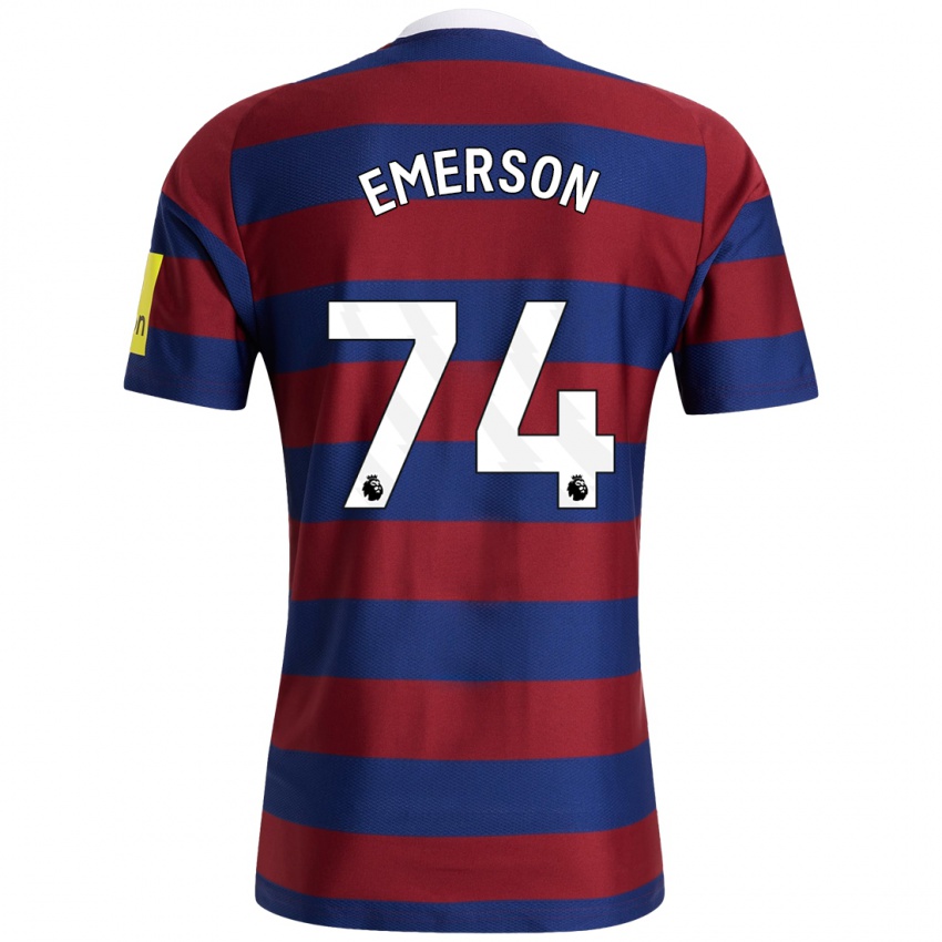 Kinderen Johnny Emerson #74 Bordeauxrood Marineblauw Uitshirt Uittenue 2024/25 T-Shirt