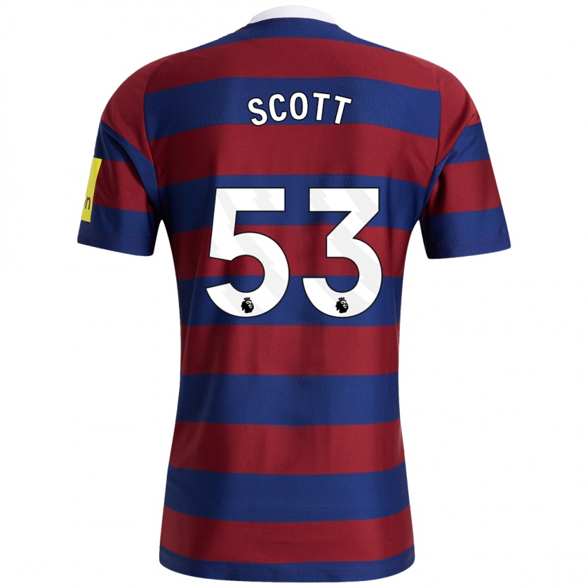 Kinderen Joshua Scott #53 Bordeauxrood Marineblauw Uitshirt Uittenue 2024/25 T-Shirt