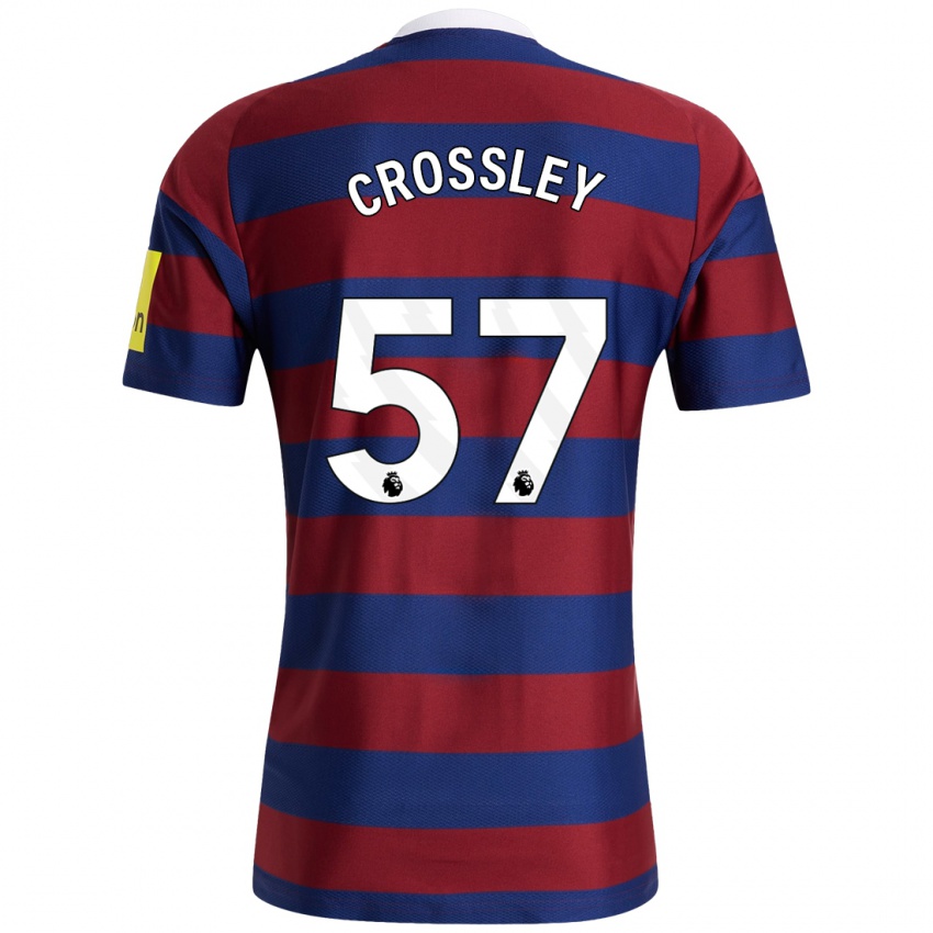 Kinderen Kyle Crossley #57 Bordeauxrood Marineblauw Uitshirt Uittenue 2024/25 T-Shirt