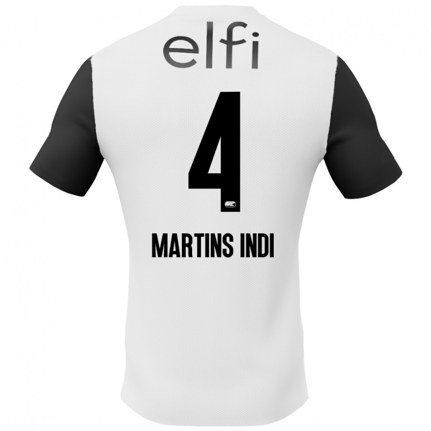 Kinderen Bruno Martins Indi #4 Wit Zwart Uitshirt Uittenue 2024/25 T-Shirt