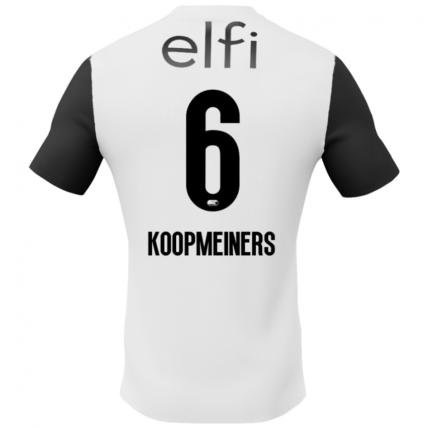 Kinderen Peer Koopmeiners #6 Wit Zwart Uitshirt Uittenue 2024/25 T-Shirt