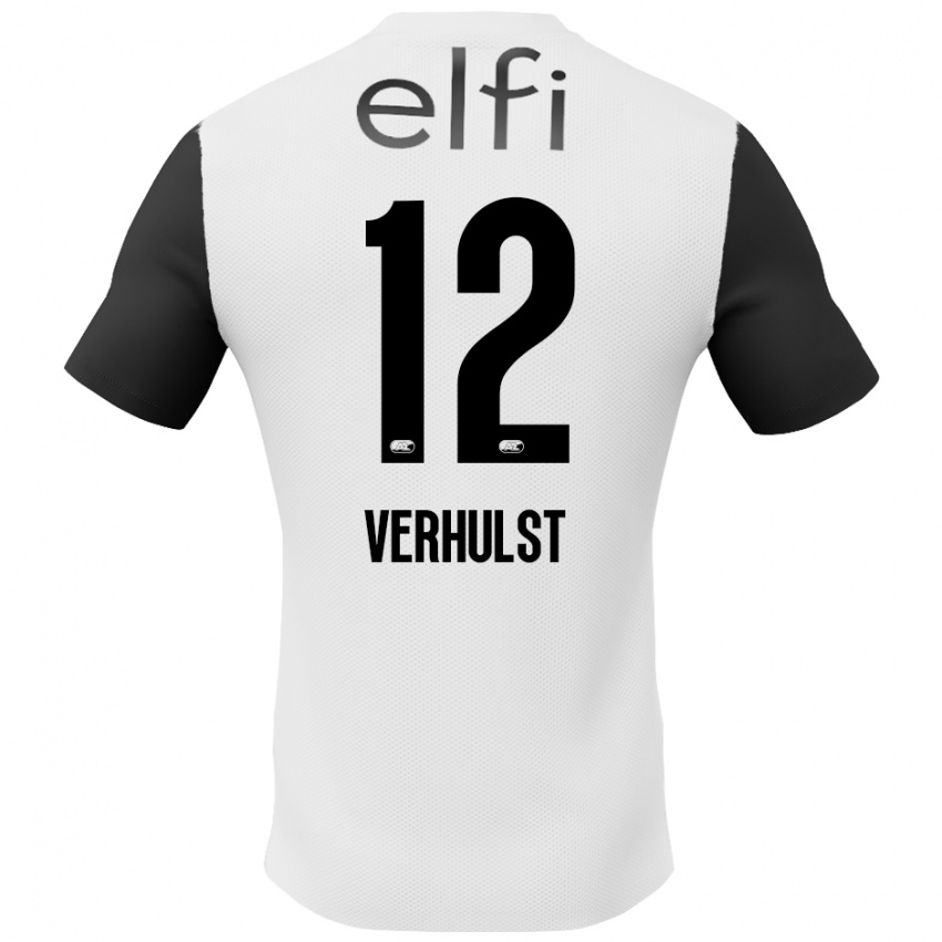 Kinderen Hobie Verhulst #12 Wit Zwart Uitshirt Uittenue 2024/25 T-Shirt