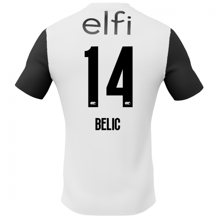 Kinderen Kristijan Belic #14 Wit Zwart Uitshirt Uittenue 2024/25 T-Shirt