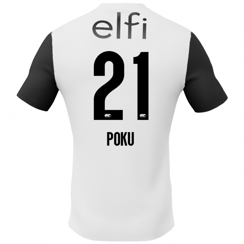 Kinderen Ernest Poku #21 Wit Zwart Uitshirt Uittenue 2024/25 T-Shirt