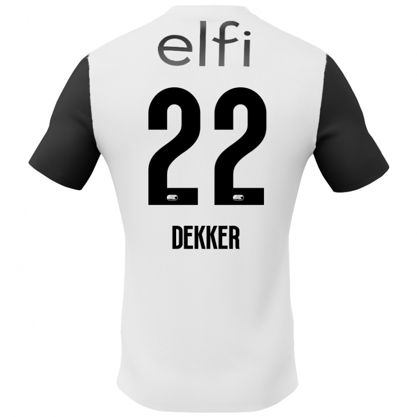 Kinderen Maxim Dekker #22 Wit Zwart Uitshirt Uittenue 2024/25 T-Shirt