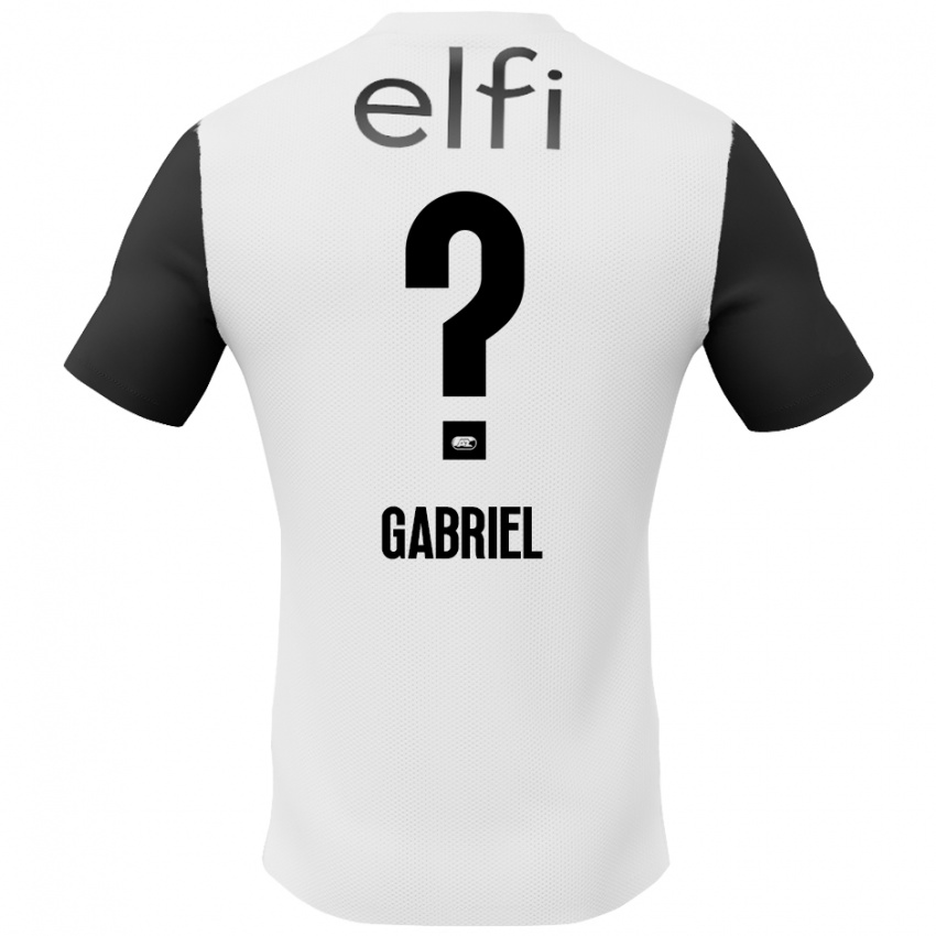 Kinderen Gabriel Jongens #0 Wit Zwart Uitshirt Uittenue 2024/25 T-Shirt