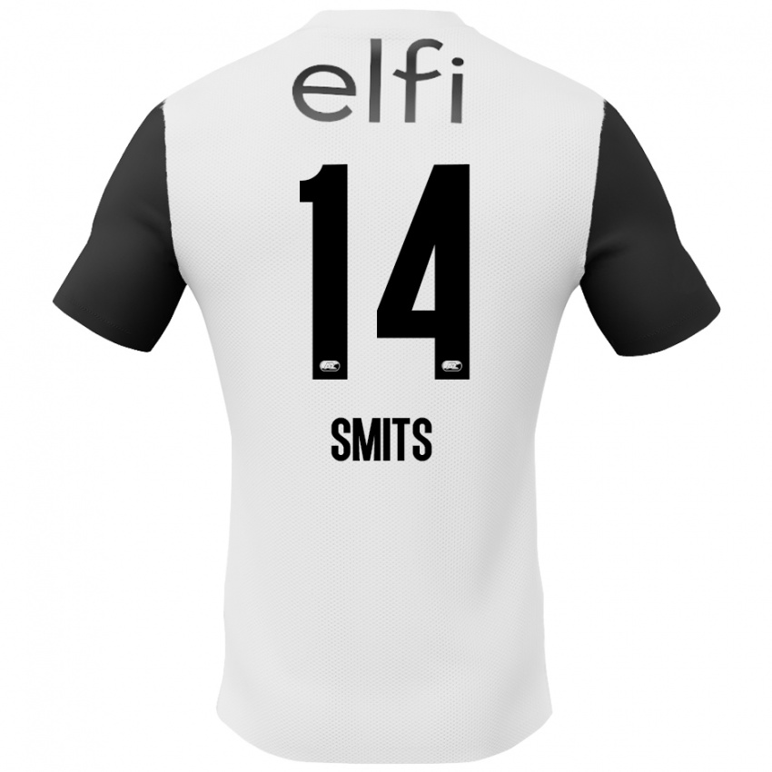 Kinderen Anthony Smits #14 Wit Zwart Uitshirt Uittenue 2024/25 T-Shirt