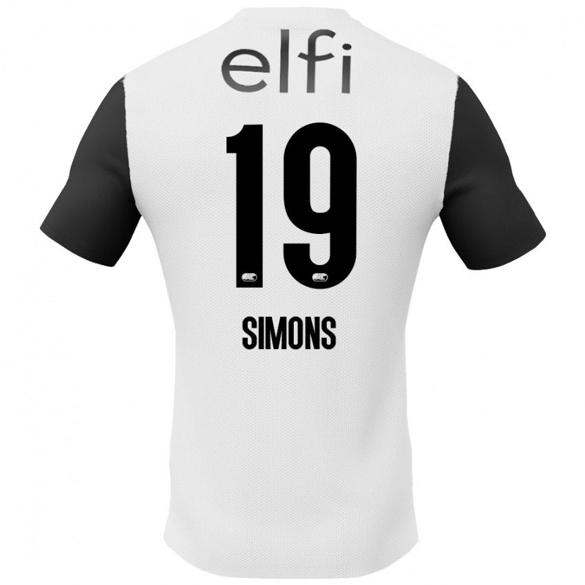 Kinderen Saviola Simons #19 Wit Zwart Uitshirt Uittenue 2024/25 T-Shirt