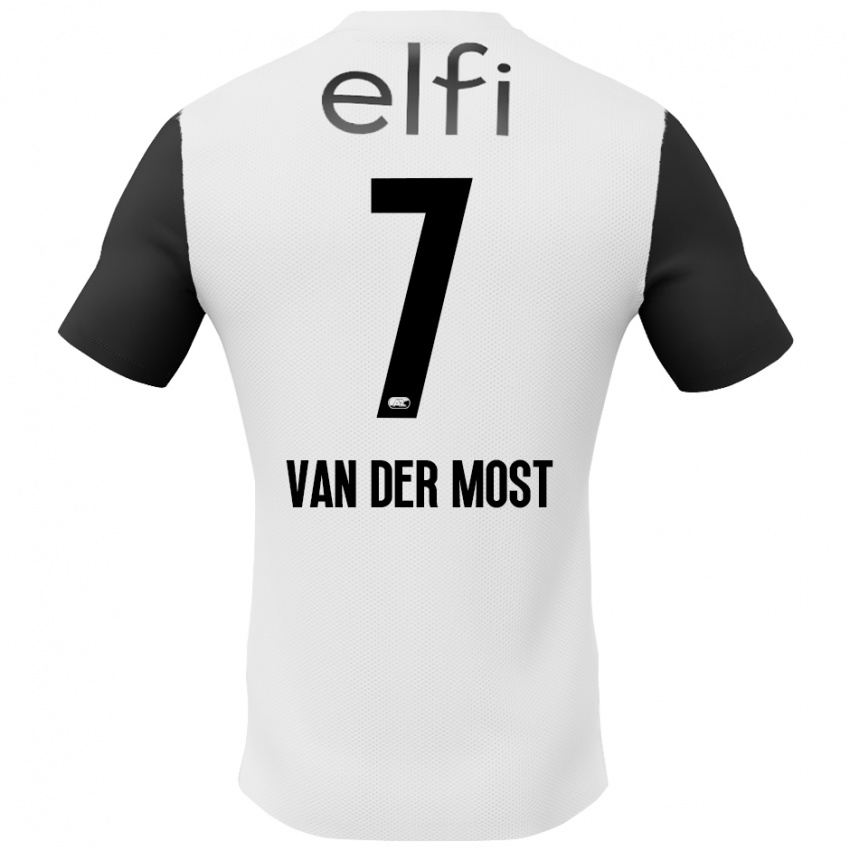 Kinderen Veerle Van Der Most #7 Wit Zwart Uitshirt Uittenue 2024/25 T-Shirt