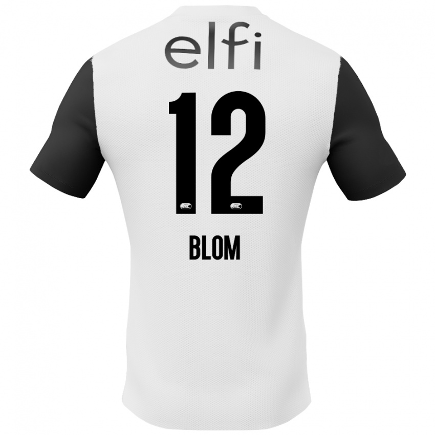 Kinderen Robin Blom #12 Wit Zwart Uitshirt Uittenue 2024/25 T-Shirt