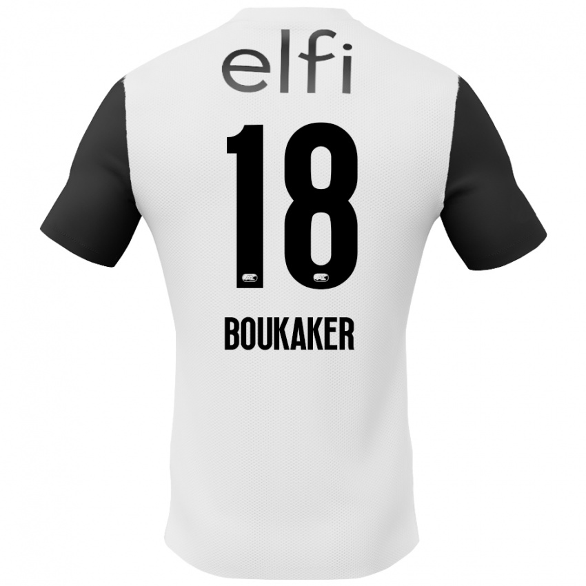 Kinderen Romaissa Boukaker #18 Wit Zwart Uitshirt Uittenue 2024/25 T-Shirt