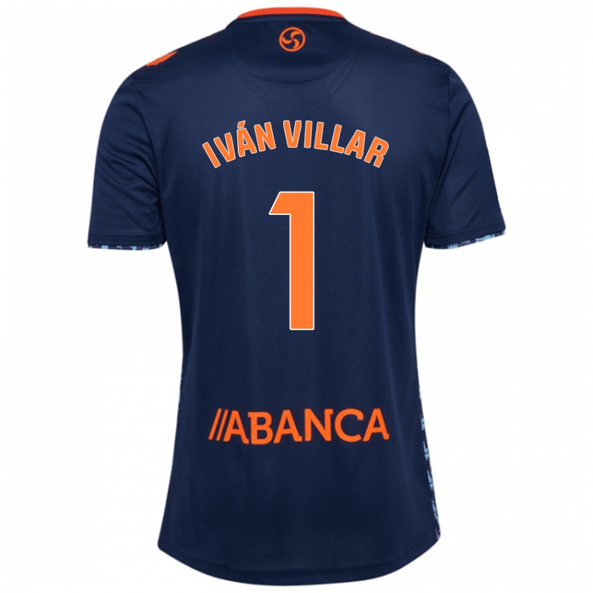 Kinderen Iván Villar #1 Marineblauw Uitshirt Uittenue 2024/25 T-Shirt