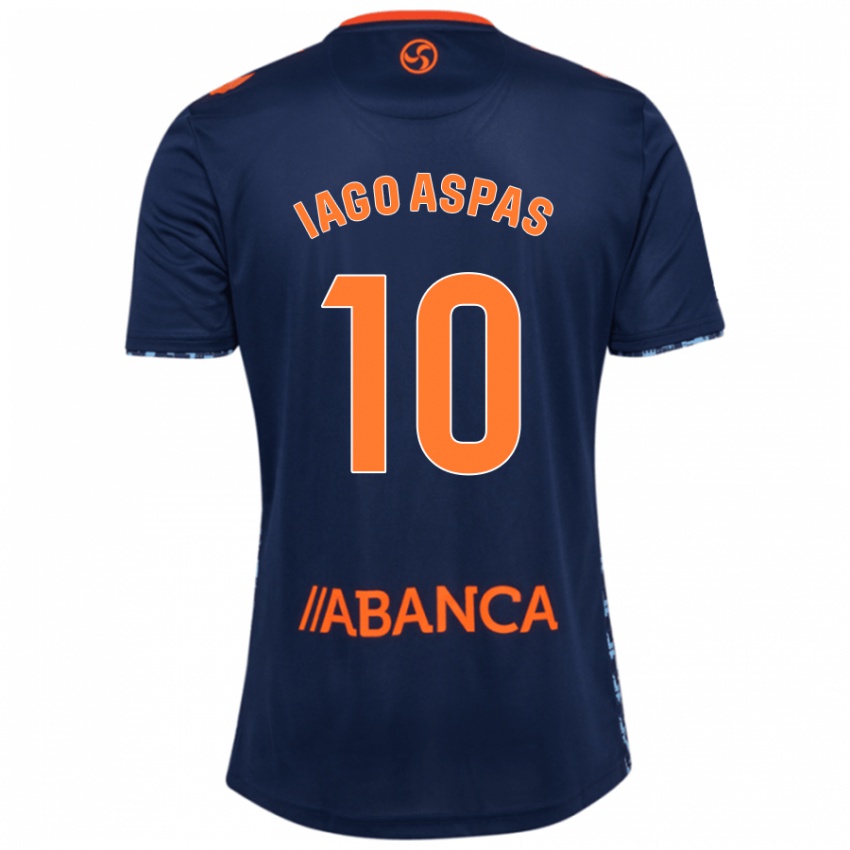 Kinderen Iago Aspas #10 Marineblauw Uitshirt Uittenue 2024/25 T-Shirt