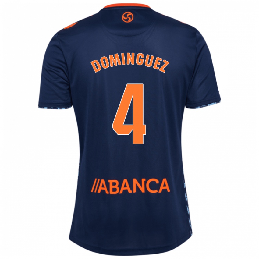 Kinderen Javi Domínguez #4 Marineblauw Uitshirt Uittenue 2024/25 T-Shirt