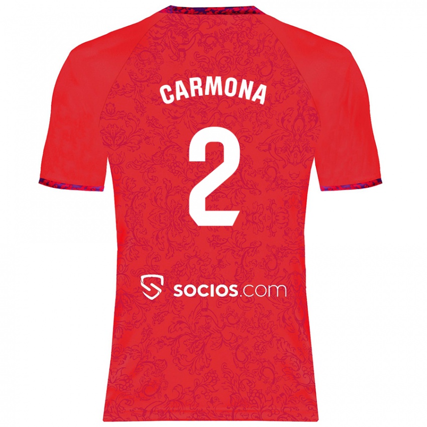 Kinderen José Ángel Carmona #2 Rood Uitshirt Uittenue 2024/25 T-Shirt