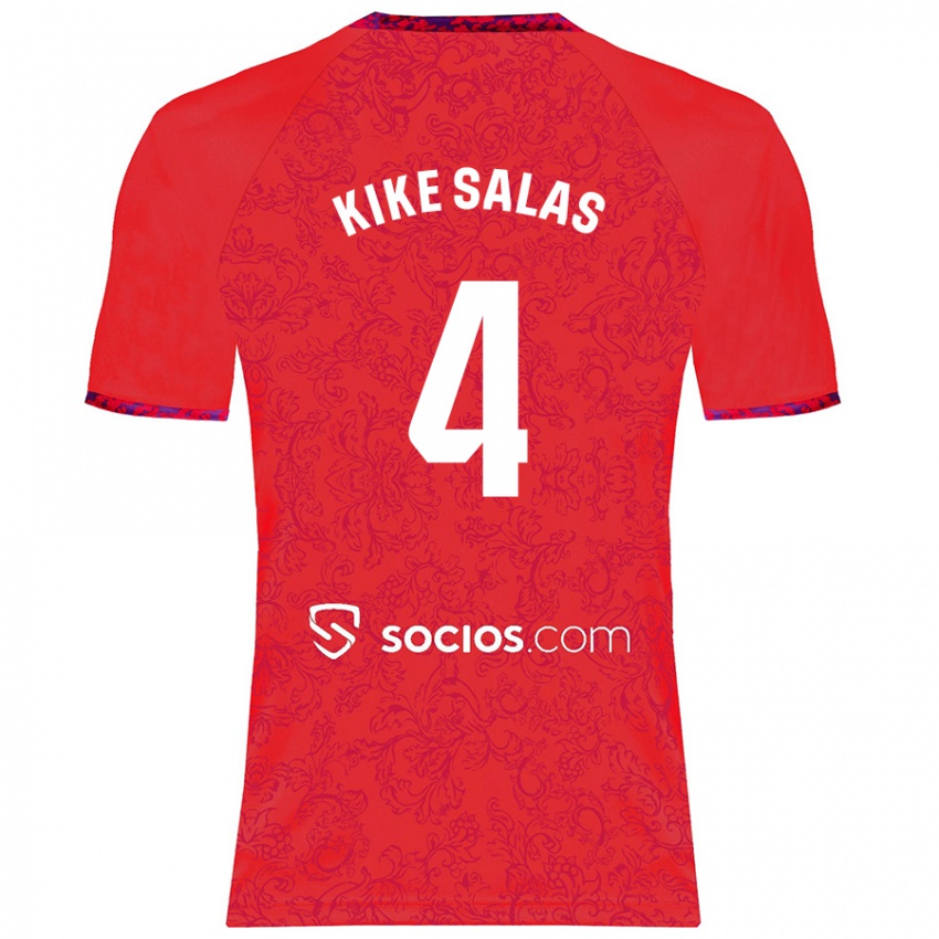 Kinderen Kike Salas #4 Rood Uitshirt Uittenue 2024/25 T-Shirt