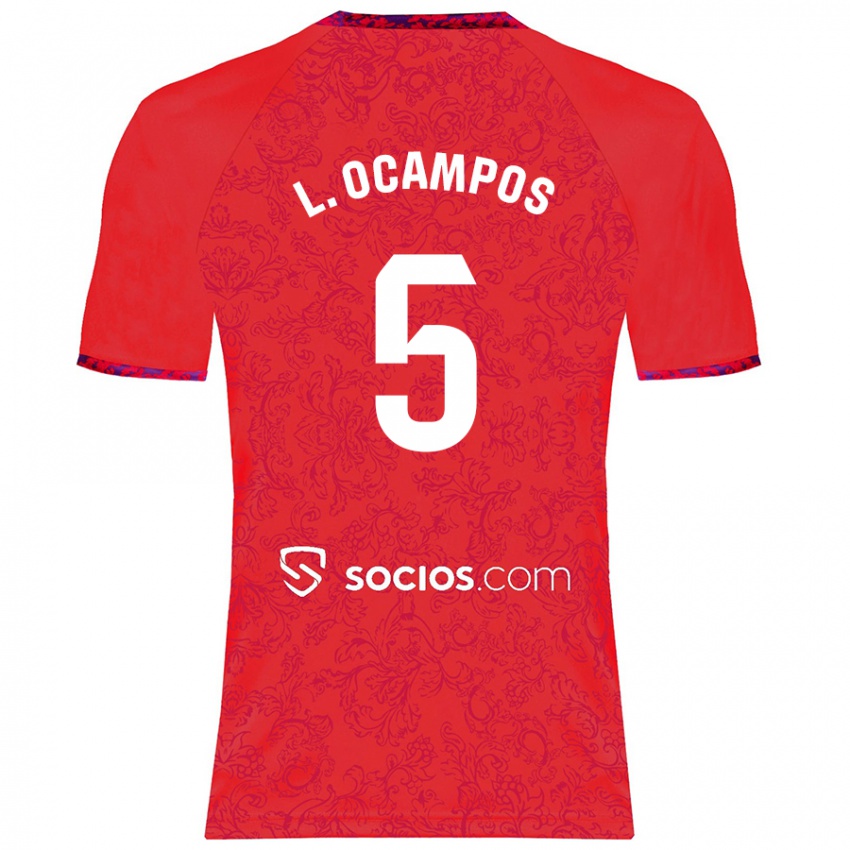 Kinderen Lucas Ocampos #5 Rood Uitshirt Uittenue 2024/25 T-Shirt