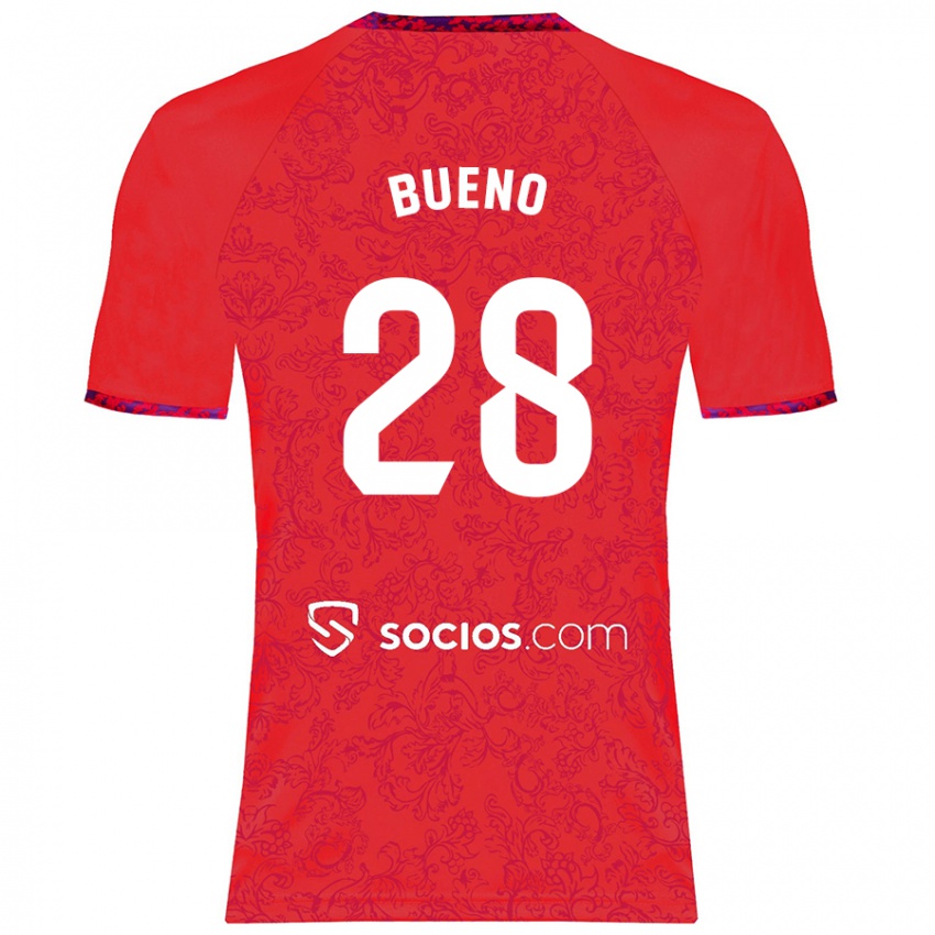 Kinderen Manu Bueno #28 Rood Uitshirt Uittenue 2024/25 T-Shirt