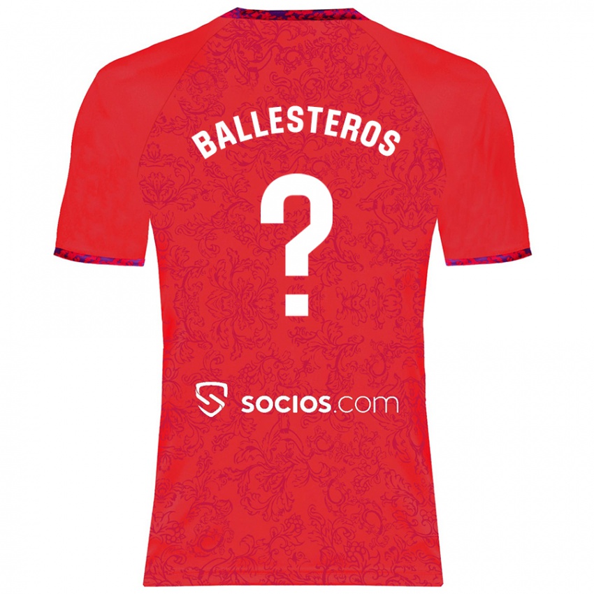 Kinderen Gonzalo Ballesteros #0 Rood Uitshirt Uittenue 2024/25 T-Shirt