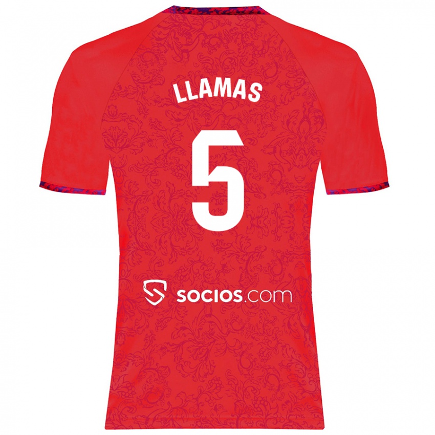 Kinderen Eva Llamas Hernández #5 Rood Uitshirt Uittenue 2024/25 T-Shirt