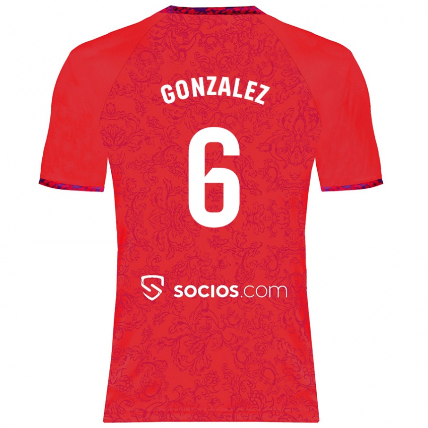 Kinderen Pamela González #6 Rood Uitshirt Uittenue 2024/25 T-Shirt