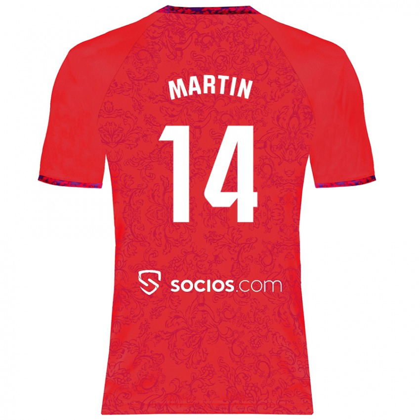 Kinderen Nazareth Martín #14 Rood Uitshirt Uittenue 2024/25 T-Shirt