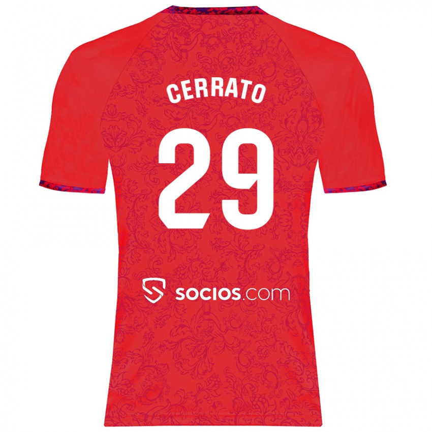 Kinderen Alba Cerrato Izquierdo #29 Rood Uitshirt Uittenue 2024/25 T-Shirt