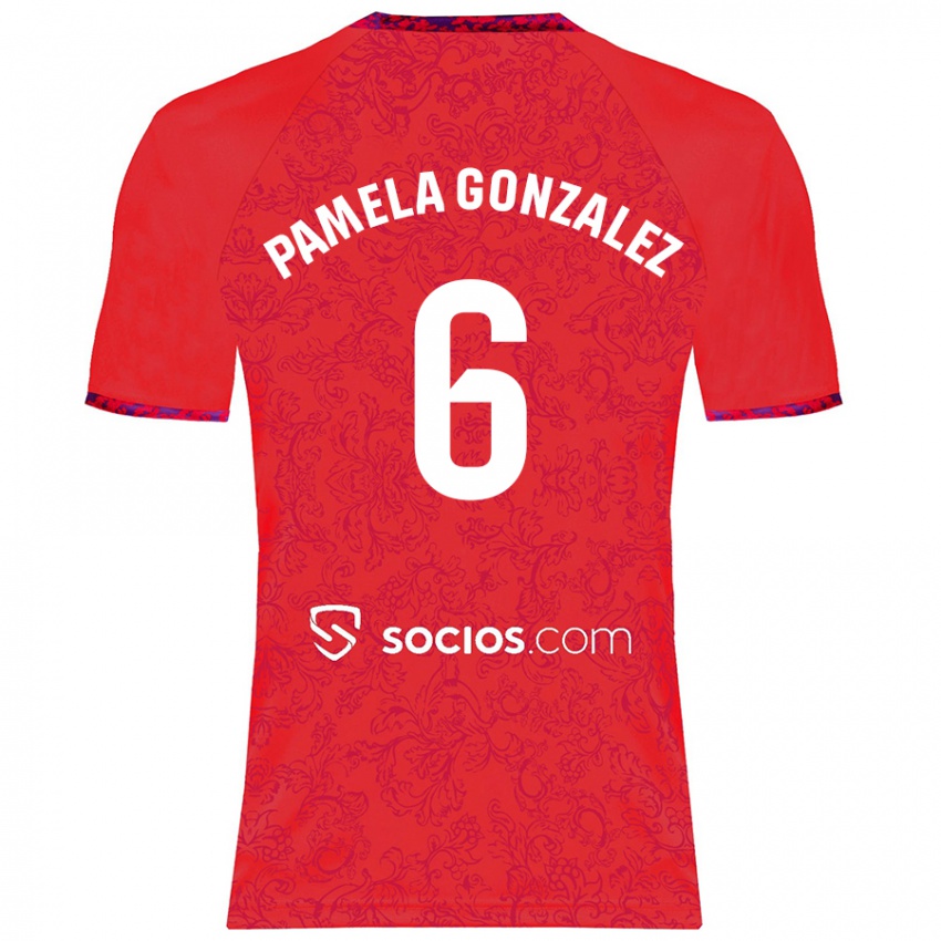 Kinderen Cinthia Pamela González Medina #6 Rood Uitshirt Uittenue 2024/25 T-Shirt